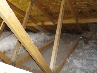Attic Blown-In Insulation During Pic